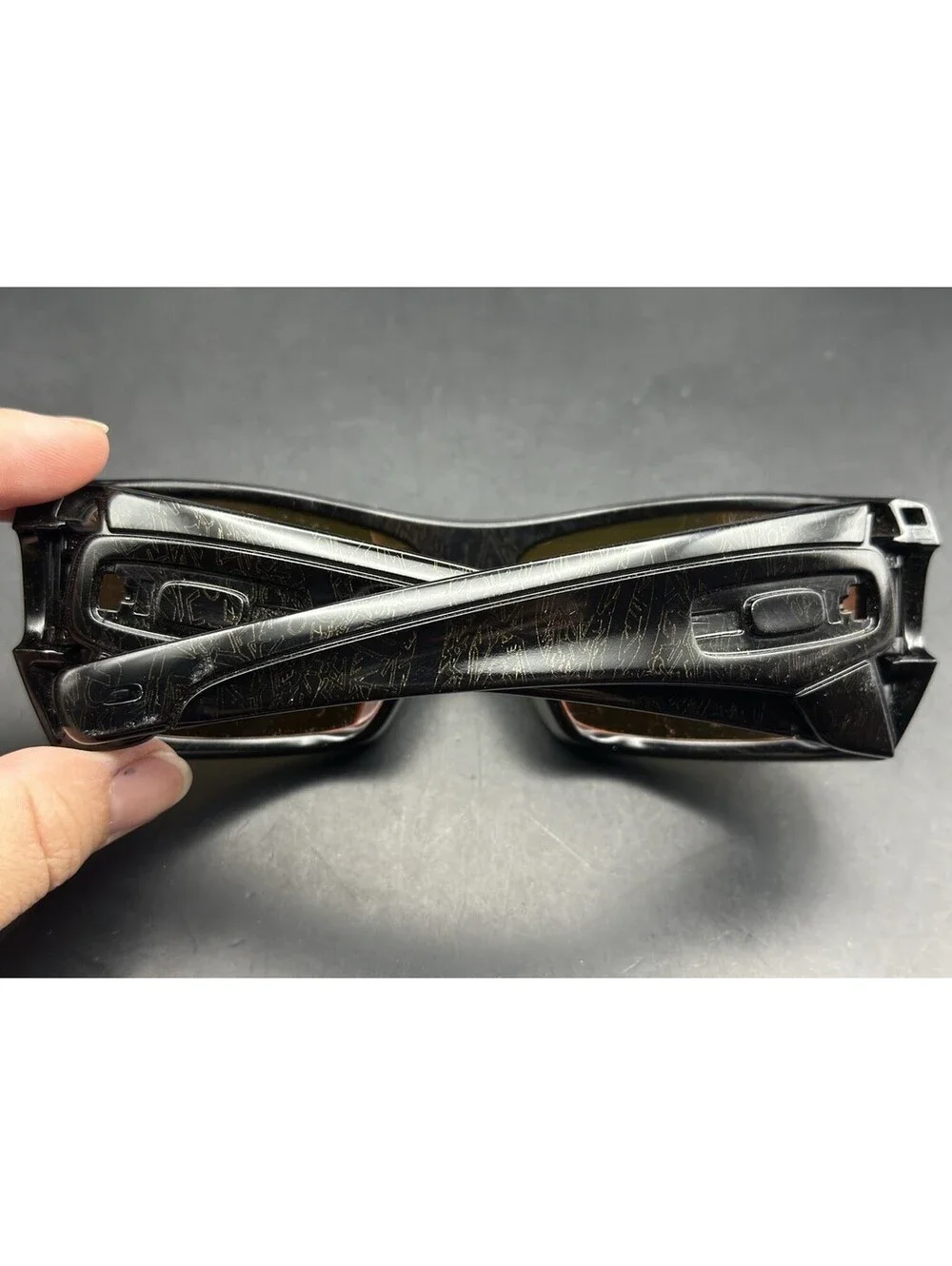Oakley Batwolf Polished Black Gold History Text W/ Fire Iridium (Icons included)